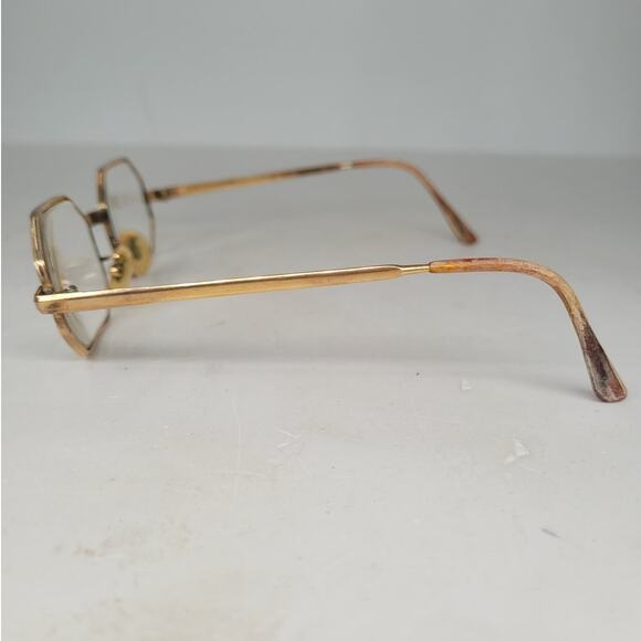 Vintage Mid Century French Gold Octagon Wire Frame Glasses‎ - Picture 3 of 9